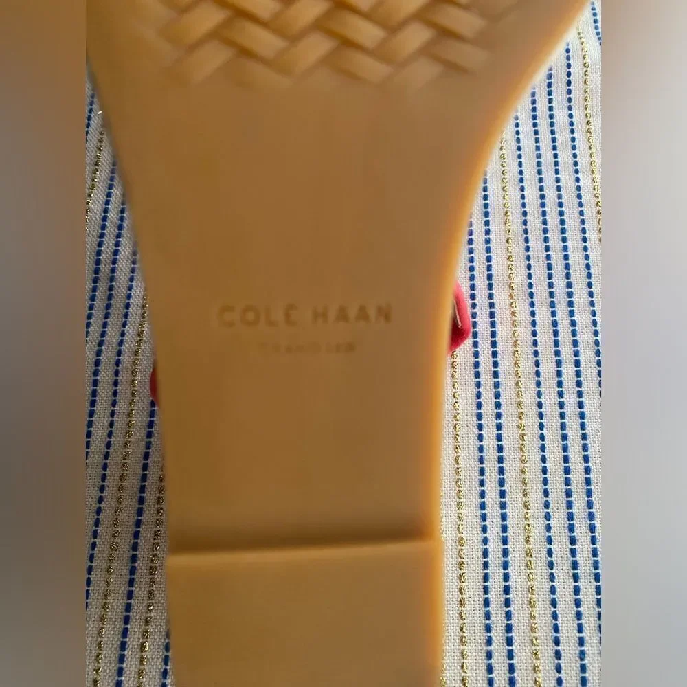 Cole Haan Espadrille  Womens  Sz 9.5 Cloudfeel  Wedge Sandals Coral Orange NEW